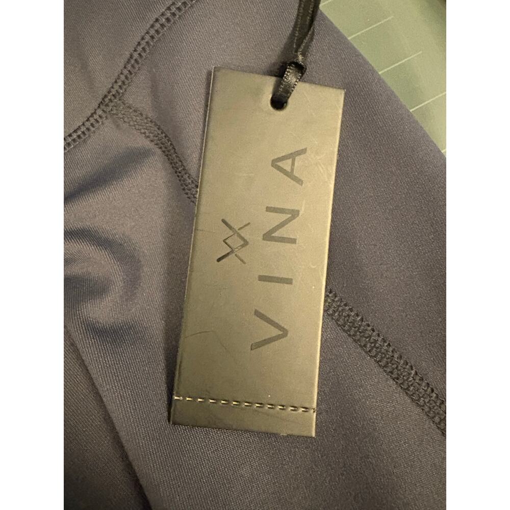 NEW Vina Women’s Small Black Leggings Mesh Cutout Yoga Running Pocket NWT - Picture 6 of 8